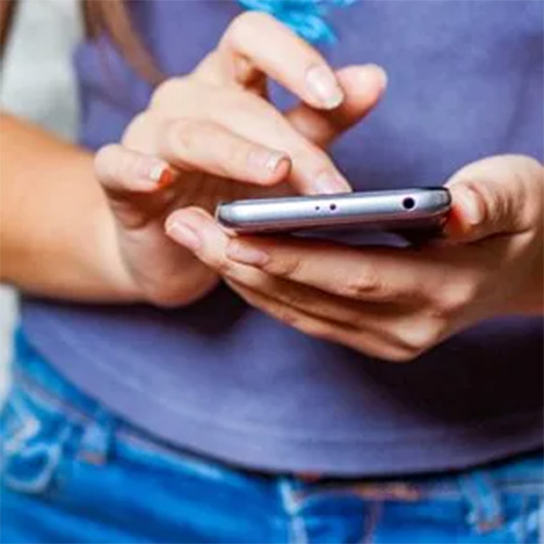 Woman checking her phone